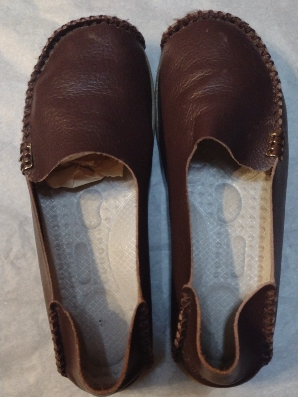 VENUS Brown Braided-Trim Slip On Flats